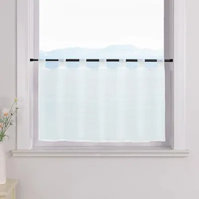 Produktbild von Ibenzoa® Transparentes Voile-Küchengardine mit Aufhängeschlaufen – luftiger Sichtschutz & Tageslicht für Küchenfenster, 60×90 cm