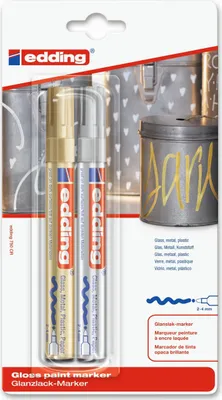 Immagine prodotto di Edding e-750 - Oro - Argento - Oro - Argento - Rotondo - 2 mm - 4 mm - Vetro - Metallo - Plastica (4-750-2-1-53-54)