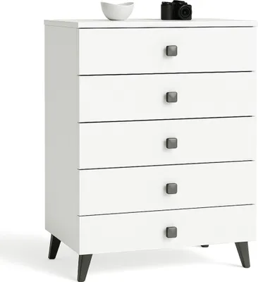 Obrázok produktu pre Vysoká komoda 60 cm s 5 zásuvkami, kredenc, skriňa, 89 cm vysoká, 37 cm hlboká