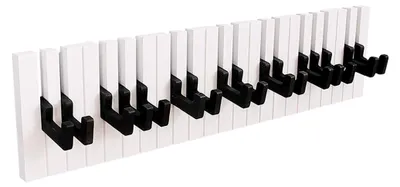 Produktbild von Wandgarderobe im Klavierdesign mit 16 Haken