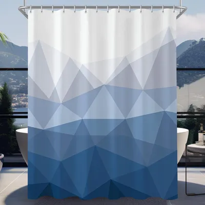 Image de Rideau de douche 240x200 cm Dégradé géométrique, étanche & anti-moisissure