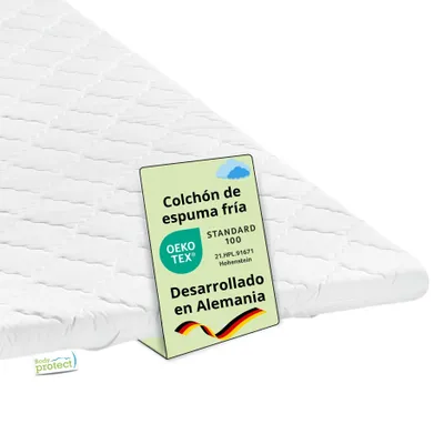 Imagen del producto de Cubierta ergonómica de espuma fría, 80 x 200 cm, apta para todo tipo de colchones, Bodyprotect