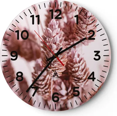 Produktbild von Wanduhr - Rund - Glasuhr - Getrocknet Blume Eco - 40x40cm - Schleichendes Uhrwerk - Lautlos - zum Aufhängen bereit - Dekoration Modern - Wanddekoration aus Glas - C4AR40x40-4912