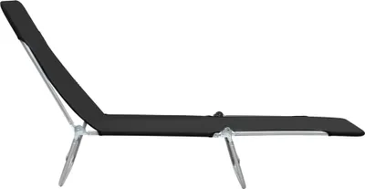 Produktbild von Cloris DesignMöbel Gartenliegen - Schwarz Klappliegen 2er-set Stahl und Stoff Schwarz Schlichtes2636242