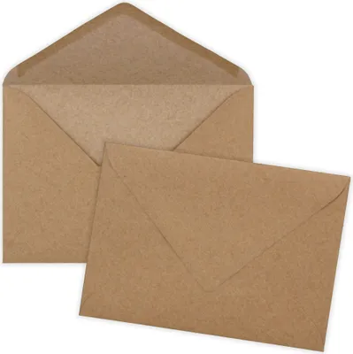 Produktbild von Briefumschlag C6 Recycling Kraftpapier Steckverschluss ohne Fenster – 100 Stück