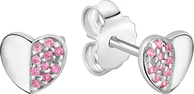 Produktbild von F Ohrstecker 925/- Sterling Silber 0,6cm weiß Zirkonia pink 279220019
