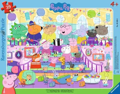 Image de Ravensburger Kinderpuzzle 05699 - Fête de famille avec Peppa et ses amis - 39 pièces Puzzle cadre Peppa Pig pour enfants à partir de 4 ans