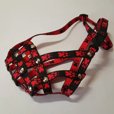 Immagine prodotto di Museruola in nylon per cani Palkar taglia 4 29 cm x 7 cm nero-rosso