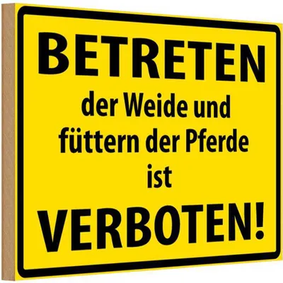 Produktbild von vianmo Holzschild 20x30 cm Betreten der Weide verboten Warnschild Hinweisschild