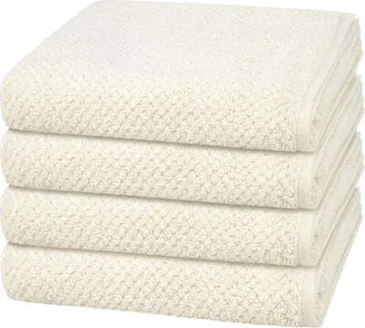 Produktbild von Cawö Pure 4 X Handtuch im Set Elegante Bordüre für stilvolle Akzente, Weiches Material für besten Komfort, Hohe Saugfähigkeit und Pflegeleichtigkeit