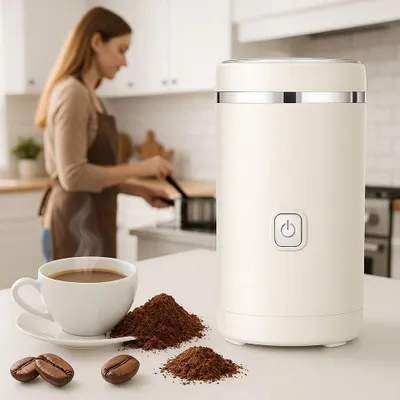 Elektrische Kaffeemühle & Gewürzmühle, 304 Edelstahl, 80 g