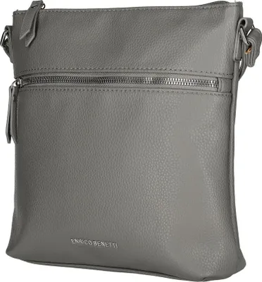Produktbild von Damen Tasche Schultertasche Umhängetasche Crossover Bag Leder Optik Handtasche Grau
