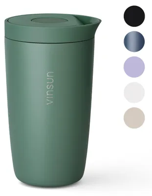 Thermobecher Edelstahl 350ml Deckel Kaffee Becher isoliert Travel Mug Tee Vinsun