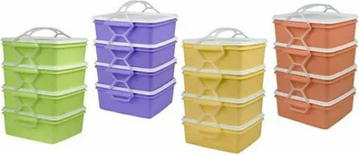 Obrázek produktu pro jídlonosič 4D (4x1,4l) ČTVERCOVÝ_EXTPLASTIMEX