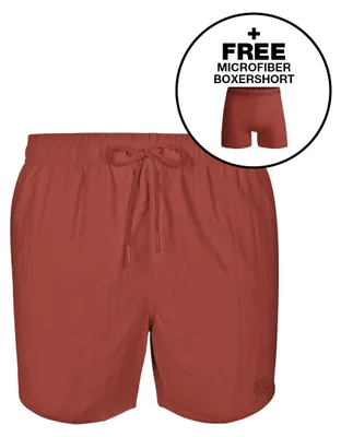Produktbild von Jungen Badeshorts, einfarbig rot, Größe 158/164