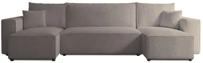 Produktbild von Selsey Scarlo - Wohnlandschaft mit Schlaffunktion, Stauraum und Bouclé-Bezug, hellbraun