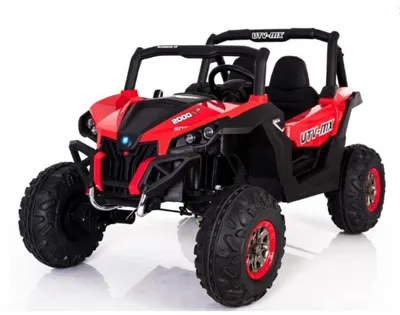 Produktbild von UTV - MX - 2-Sitzer Kinder Elektroauto - mit Fernbedienung - 4x4 - Gummireifen - Ledersitz - Rot