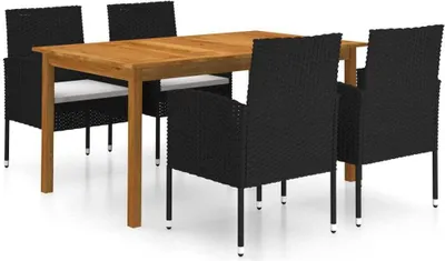Produktbild von The Living Store 5-tlg. Garten-Essgruppe Schwarz