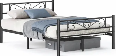 Produktbild von VASAGLE Bettgestell 140 x 200 cm, mit Kopfteil, Metallbett, Bettrahmen