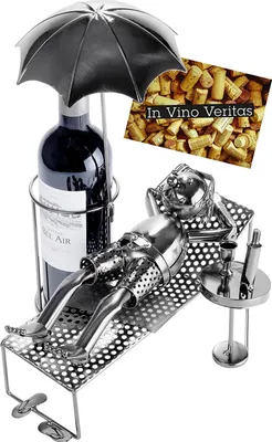 Image de BRUBAKER Porte-bouteilles Vacancier Métal Sculpture avec carte cadeau