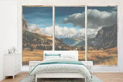 Produktbild von MuchoWow® Fototapete für Wohnzimmer oder Schlafzimmer Wandtapete Vinyl Motivtapete Aussicht - Landschaft - Hügel - 525x350 cm - Das Hintergrundbild