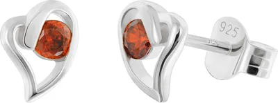 Produktbild von trendor 21404-07 Damen Ohrringe 925 Silber Ohrstecker Herz Rot