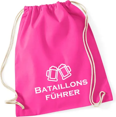 Produktbild von Huuraa Turnbeutel Bataillonsführer Schützenfest 12 Liter Fuchsia Baumwolle Rucksack Geschenkidee