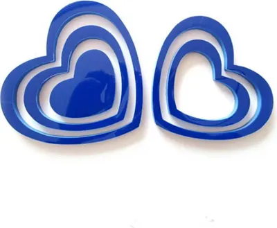 Produktbild von Oblique Unique 3D Herzen 5er Set Wandtattoo Dekoration 3D Deko - dunkelblau
