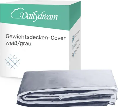 Produktbild von Dailydream Bezug in weiß für Erwachsenengewichtsdecken 135 x 200 cm - zweifarbig - 135x200cm / weiß - Gewichtete Decke