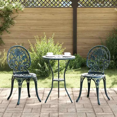 Image de Maison Exclusive - Ensemble bistrot de jardin 3 pièces en aluminium vert