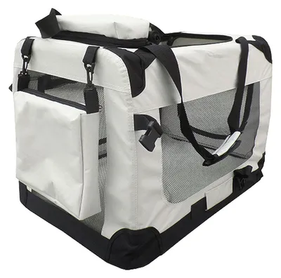 Produktbild von Faltbare Hundebox Transporttasche Transportbox Auto für Katze Hunde Große Kleine Box Bag Bed Decke Klein Auto Transport 7 Größen Taschen Fünf Farben Petigi, Farbe:Beige, Größe:M (60 x 42 x 45 cm)