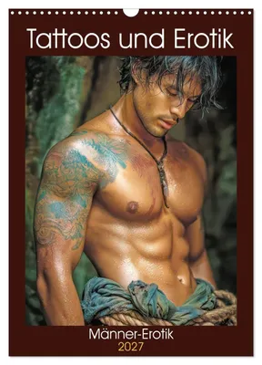 Produktbild von Tattoos und Erotik - Männer-Erotik (Wandkalender 2027 DIN A3 hoch), CALVENDO Monatskalender