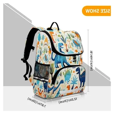 Produktbild von Niedliche Dinosaurier Büchertasche, Rucksack für Schüler, Große Tasche für Kinder