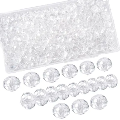 Glaskristallperlen facettiert, rund, 10 mm, 220 Stück