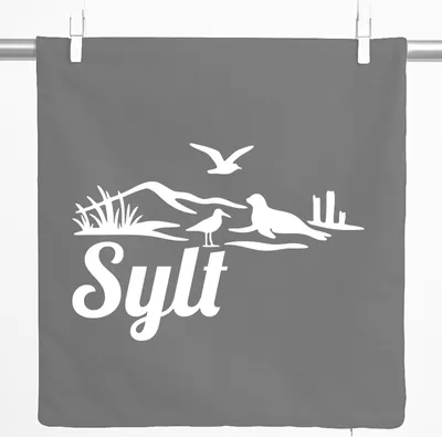 Produktbild von Huuraa Kissenbezug Sylt Strandmotiv 40x40cm Steel Grey Baumwolle Dekokissenbezug Geschenkidee