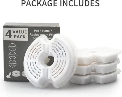 Image de Filtres pour chats et chiens - Filtres à charbon actif pour fontaines à eau en acier de 2,5 l pour chats et fontaines à eau de 2 l (4 pièces)