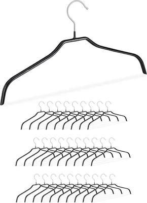 Produktbild von rutschfeste Kleiderbügel, 30er Set, Schwarz