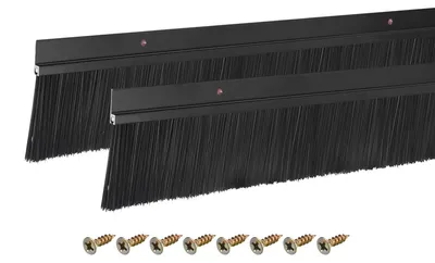 Türbürste Bodenabdichtung H-förmig, 2 Stück, 1200 mm, Aluminium, schwarz