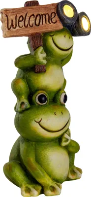 Produktbild von Näve Leuchten LED Solarleuchte "FROSCH" H: 45 cm LED Solarleuchte "FROSCH" H: 45 cm LED Solarleuchte "FROSCH" H: 45 cm, Lampe für den Außenbereich im Romantik-Style, aus Kunststoff in grün, 22,5 x 15 x 45 cm, mit Diode – mit Schiebeschalter – Dämmerungssensor