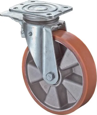 Image de BS Roulettes Roulette pivotante LB520.B90.125 avec frein Diamètre 125mm Capacité de charge 300kg Plateau 105x85mm - LB520.B90.125