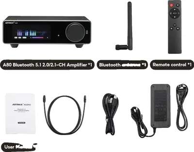 Obrázek produktu pro Stereofonní výkonový zesilovač, Hi-Res Audio, více vstupů, A80 s 48V 5A EU