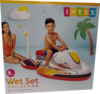 Image de Scooter aquatique gonflable 117 x 77 cm, supporte jusqu'à 40 kg, pour la piscine, le lac, la plage, Wave Rider, Intex 5720