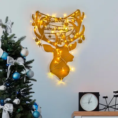 Produktbild von Wallity, XMASGOLD - 026, Wandskulptur, Gold, 100 % METALL, 52 x 70 cm