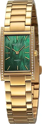 Produktbild von Regent Damenuhr Edelstahl-Armbanduhr Analog Metallarmband gold D2URBA868