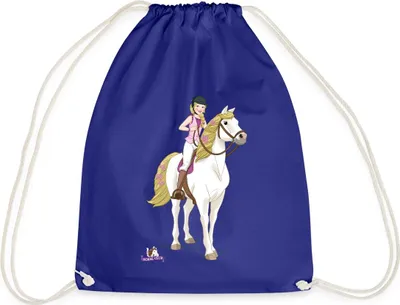 Produktbild von Spreadshirt Schleich Horse Club Sofia posiert auf Blossom Turnbeutel, One size, Königsblau