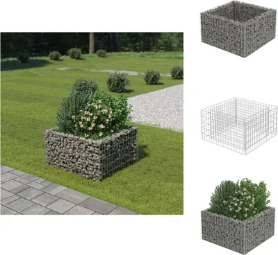 Image de vidaXL Gabion plateau acier galvanisé 90×90×50 cm - Pots de fleurs & Jardinières