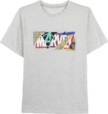 Produktbild von Herren Kurzarm-T-Shirt Marvel Grau Erwachsene - XXL