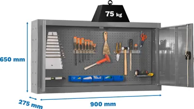 Produktbild von Werkzeugschrank aus Metall CABINET TOOLS DISM. 650x900mm CINZA
