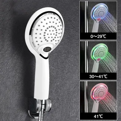 Produktbild von Duschkopf mit 3-farbiger Temperaturanzeige, LED-Duschkopf