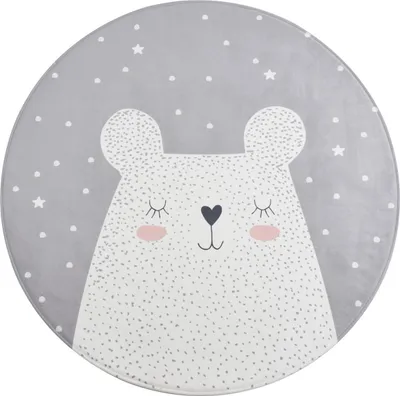Produktbild von Primaflor Kinderteppich DREAMLAND - Hase - Rund - 100cm - Spielteppich für Mädchen & Jungs - Krabbelmatte für Babys